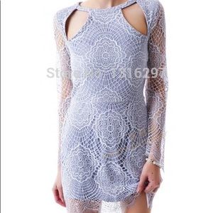 For Love and Lemons Light Blue Lace Dress